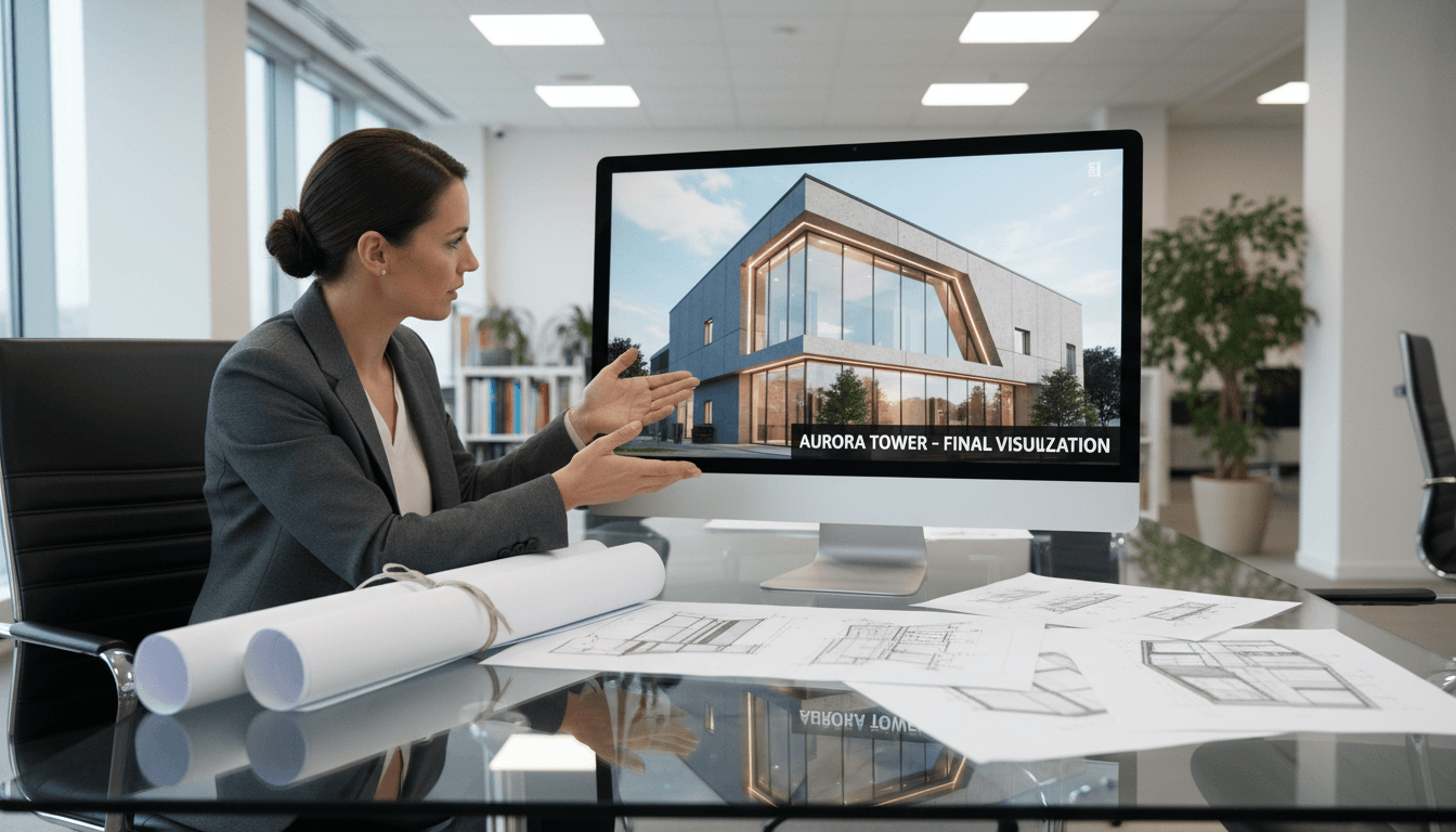 تصميم معماري خارجي وتصورات احترافية للمشاريع